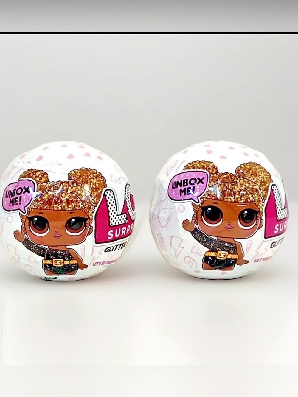 Set of 2 Glitter Series LOL Doll Balls 2017 Series 1, NEW Sealed
